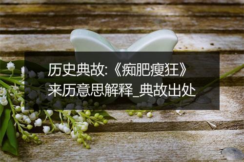 历史典故:《痴肥瘦狂》来历意思解释_典故出处