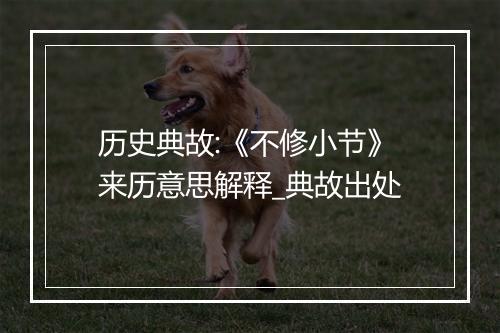 历史典故:《不修小节》来历意思解释_典故出处