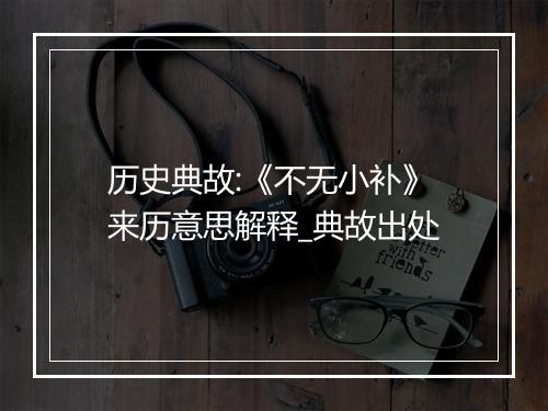 历史典故:《不无小补》来历意思解释_典故出处