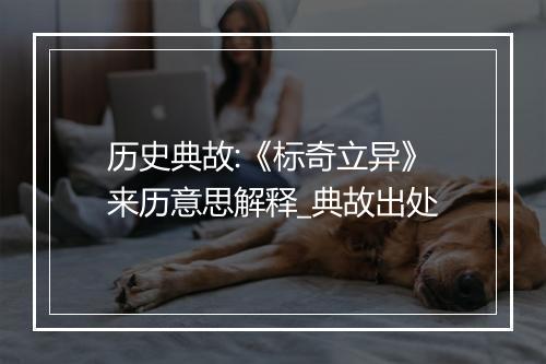 历史典故:《标奇立异》来历意思解释_典故出处