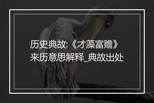 历史典故:《才藻富赡》来历意思解释_典故出处