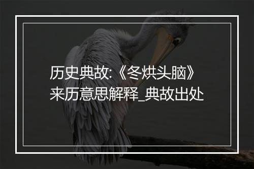 历史典故:《冬烘头脑》来历意思解释_典故出处