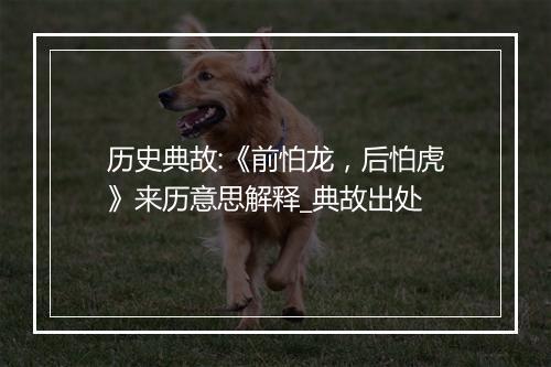 历史典故:《前怕龙，后怕虎》来历意思解释_典故出处