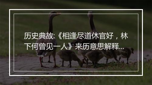 历史典故:《相逢尽道休官好，林下何曾见一人》来历意思解释_典故出处