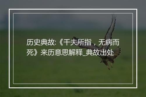 历史典故:《千夫所指，无病而死》来历意思解释_典故出处