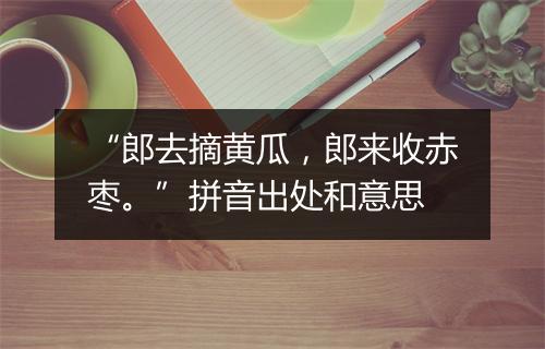 “郎去摘黄瓜，郎来收赤枣。”拼音出处和意思