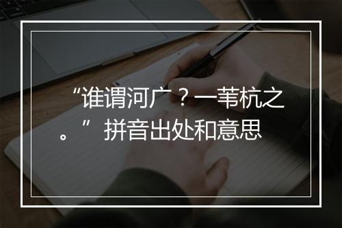 “谁谓河广？一苇杭之。”拼音出处和意思