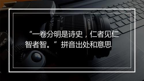 “一卷分明是诗史，仁者见仁智者智。”拼音出处和意思