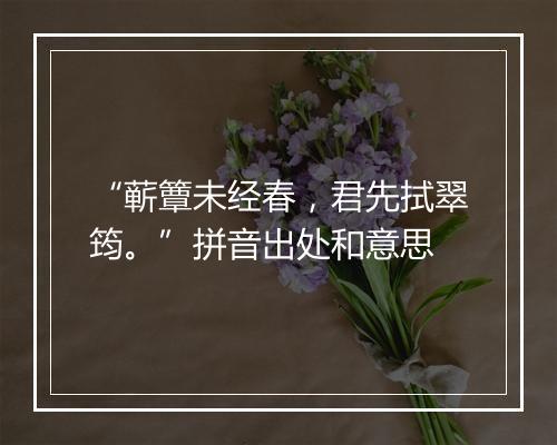 “蕲簟未经春，君先拭翠筠。”拼音出处和意思