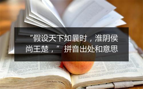 “假设天下如曩时，淮阴侯尚王楚，”拼音出处和意思