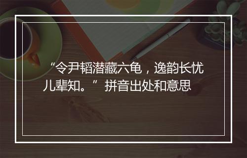 “令尹韬潜藏六龟，逸韵长忧儿辈知。”拼音出处和意思