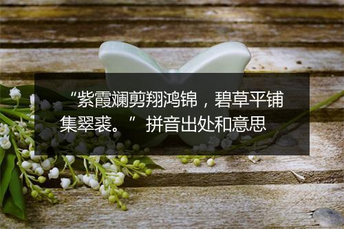 “紫霞斓剪翔鸿锦，碧草平铺集翠裘。”拼音出处和意思