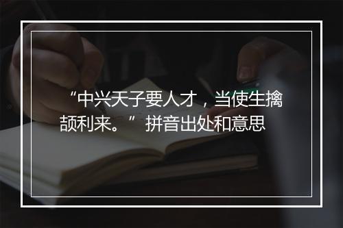 “中兴天子要人才，当使生擒颉利来。”拼音出处和意思