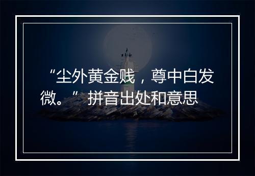 “尘外黄金贱，尊中白发微。”拼音出处和意思