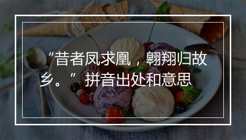 “昔者凤求凰，翱翔归故乡。”拼音出处和意思