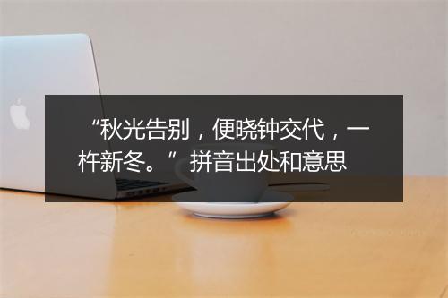 “秋光告别，便晓钟交代，一杵新冬。”拼音出处和意思