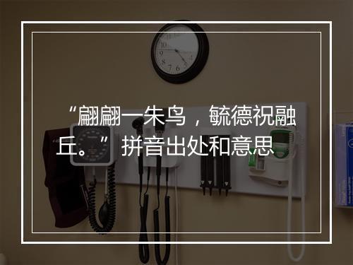 “翩翩一朱鸟，毓德祝融丘。”拼音出处和意思