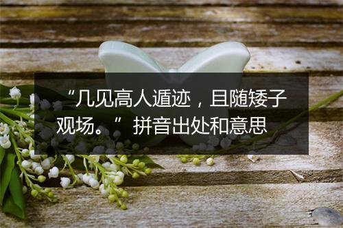 “几见高人遁迹，且随矮子观场。”拼音出处和意思