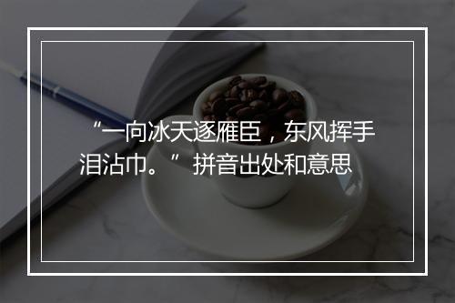 “一向冰天逐雁臣，东风挥手泪沾巾。”拼音出处和意思