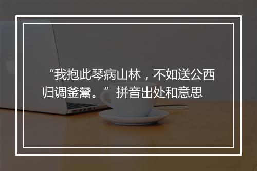 “我抱此琴病山林，不如送公西归调釜鬵。”拼音出处和意思