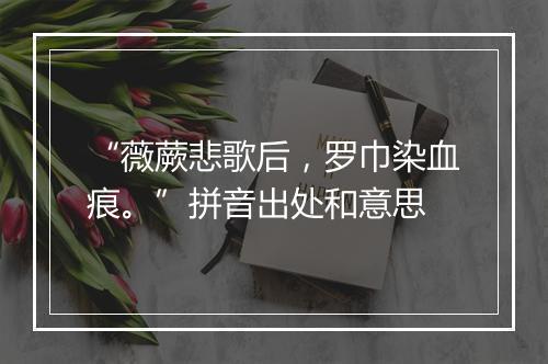 “薇蕨悲歌后，罗巾染血痕。”拼音出处和意思