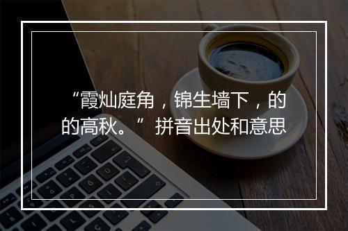 “霞灿庭角，锦生墙下，的的高秋。”拼音出处和意思