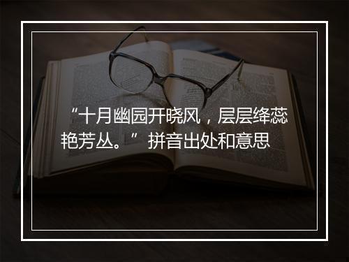 “十月幽园开晓风，层层绛蕊艳芳丛。”拼音出处和意思