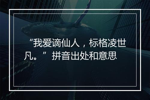 “我爱谪仙人，标格凌世凡。”拼音出处和意思