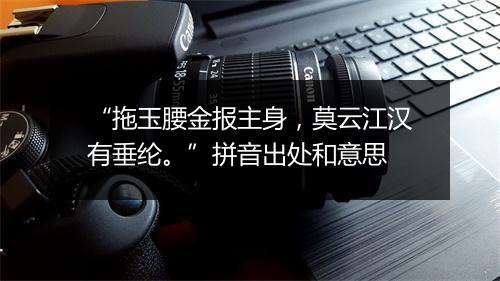 “拖玉腰金报主身，莫云江汉有垂纶。”拼音出处和意思