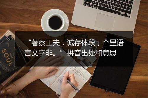 “著察工夫，诚存体段，个里语言文字非。”拼音出处和意思