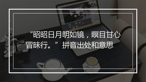 “昭昭日月明如镜，瞑目甘心冒昧行。”拼音出处和意思