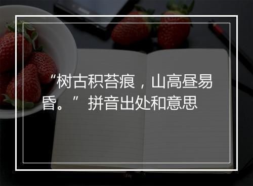 “树古积苔痕，山高昼易昏。”拼音出处和意思