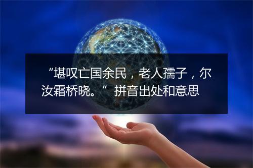 “堪叹亡国余民，老人孺子，尔汝霜桥晓。”拼音出处和意思