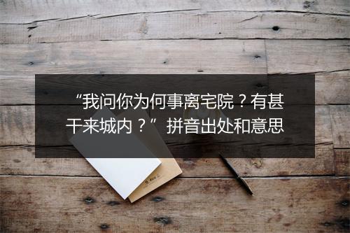 “我问你为何事离宅院？有甚干来城内？”拼音出处和意思