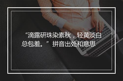 “滴露研珠染素秋，轻黄淡白总包羞。”拼音出处和意思