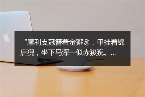 “摩利支冠簪着金獬豸，甲挂着锦唐猊，坐下马浑一似赤狻猊。”拼音出处和意思