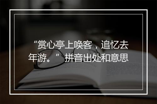 “赏心亭上唤客，追忆去年游。”拼音出处和意思