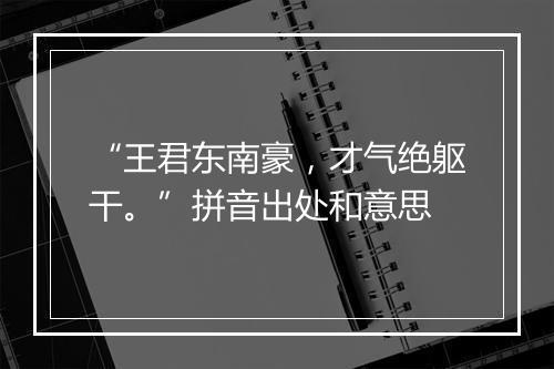 “王君东南豪，才气绝躯干。”拼音出处和意思