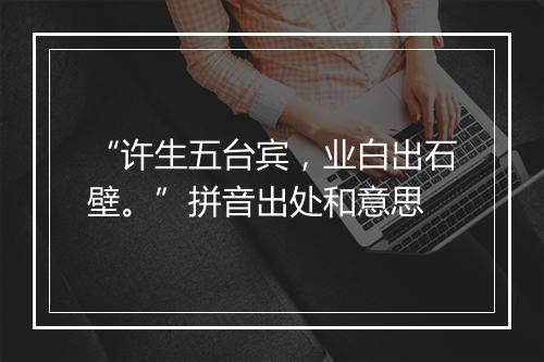 “许生五台宾，业白出石壁。”拼音出处和意思