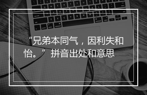 “兄弟本同气，因利失和怡。”拼音出处和意思