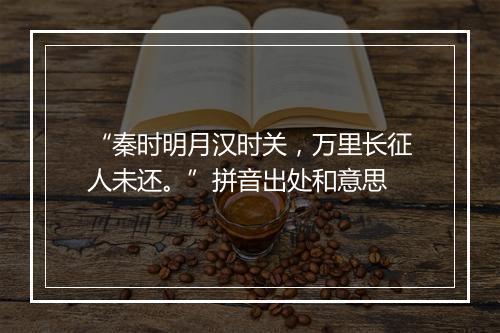 “秦时明月汉时关，万里长征人未还。”拼音出处和意思