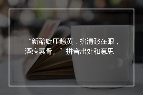 “新醅旋压鹅黄，拚清愁在眼，酒病萦骨。”拼音出处和意思