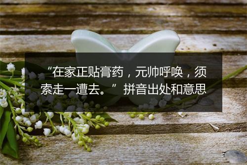 “在家正贴膏药，元帅呼唤，须索走一遭去。”拼音出处和意思