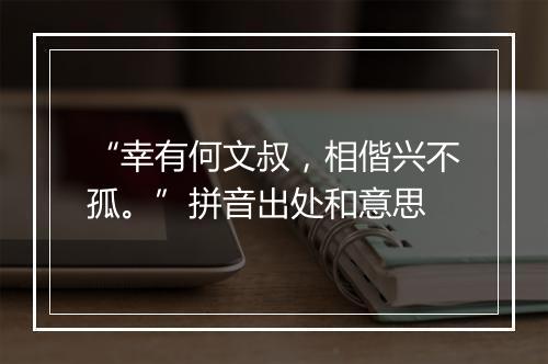 “幸有何文叔，相偕兴不孤。”拼音出处和意思