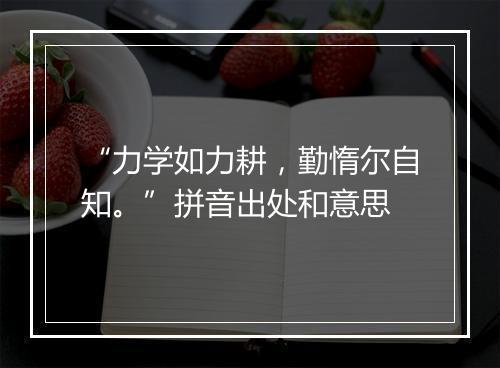 “力学如力耕，勤惰尔自知。”拼音出处和意思