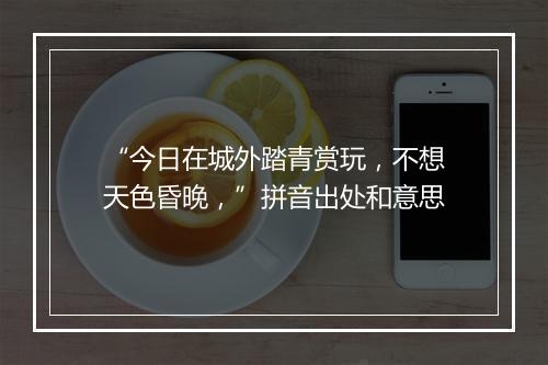 “今日在城外踏青赏玩，不想天色昏晚，”拼音出处和意思