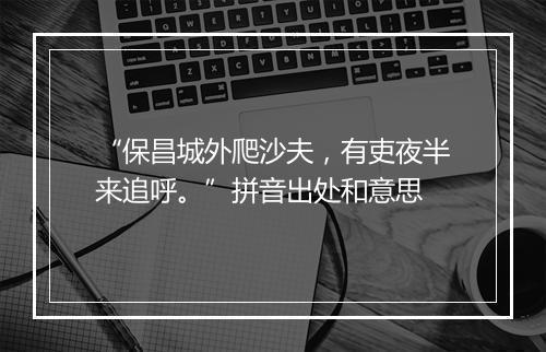 “保昌城外爬沙夫，有吏夜半来追呼。”拼音出处和意思