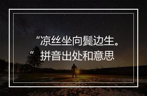 “凉丝坐向鬓边生。”拼音出处和意思