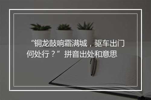 “铜龙鼓响霜满城，驱车出门何处行？”拼音出处和意思