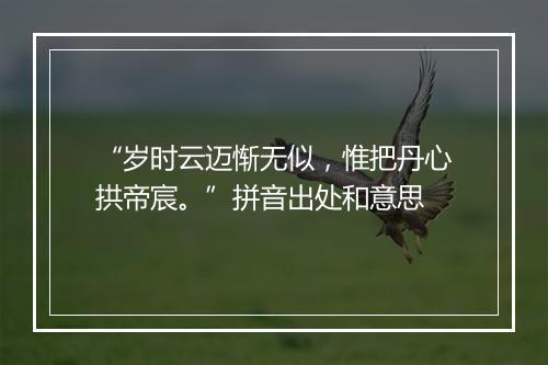 “岁时云迈惭无似，惟把丹心拱帝宸。”拼音出处和意思